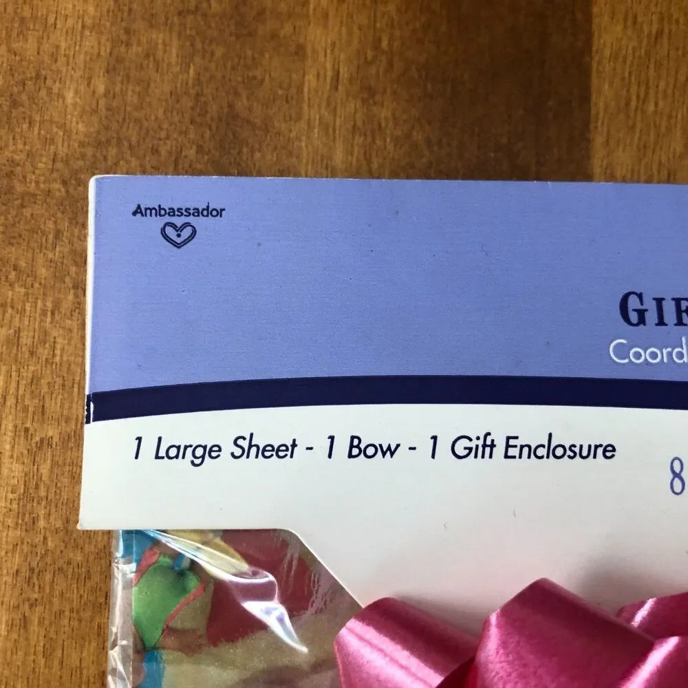 Hallmark Gift Wrap Ensemble TROLLS Gift Wrap Bow Card VINTAGE NEW